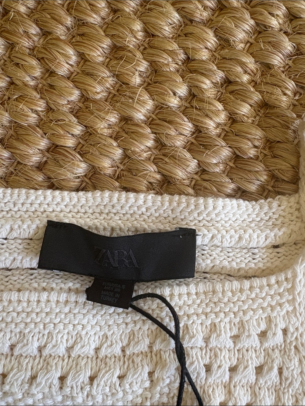 Zara Cream Crochet Halter Beach Coverup Dress - Picture 3 of 5
